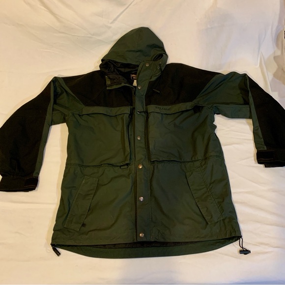 Vintage Stearns Men's Green Waterproof Raincoat Jacket Dry wear XXL Breathable - Picture 1 of 12